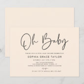 Invitation Baby shower Crème moderne Boho Genre Neutre (Devant / Derrière)