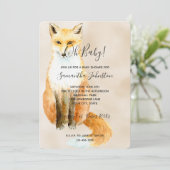 Invitation Baby Shower Crème Renard (Debout devant)