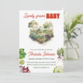 Invitation Baby shower cultivé localement (Debout devant)