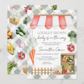 Invitation Baby shower cultivé localement (Devant / Derrière)