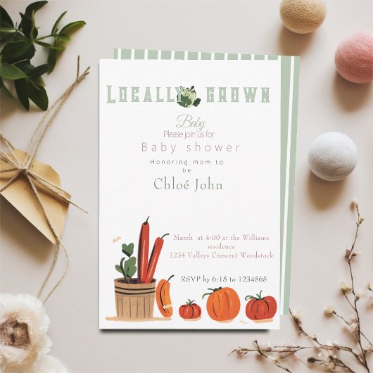 Invitation Baby shower cultivé localement