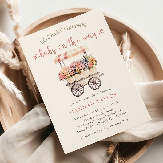 Invitation Baby shower cultivé localement