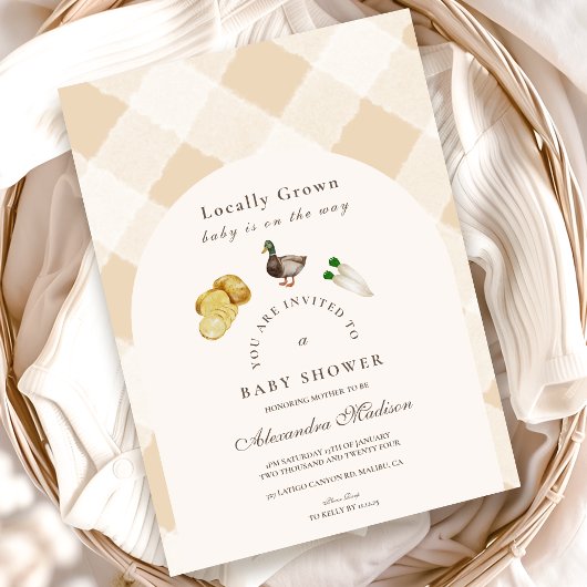 Invitation Baby shower cultivé localement