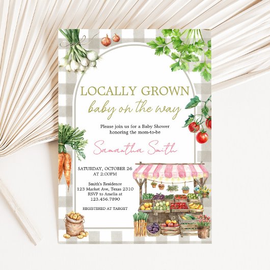 Invitation Baby shower Cultivé localement
