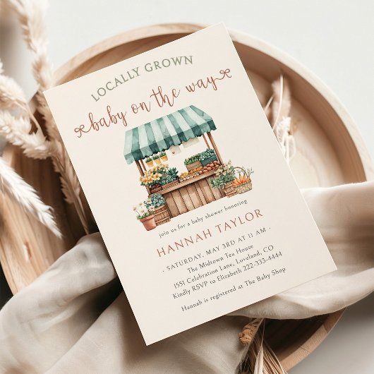 Invitation Baby shower cultivé localement