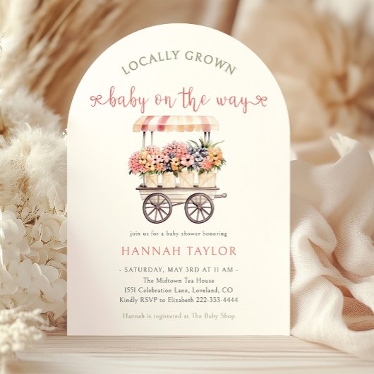 Invitation Baby shower cultivé localement