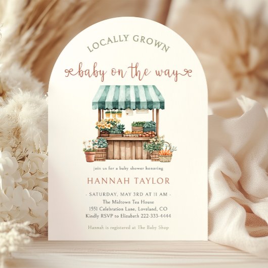 Invitation Baby shower cultivé localement