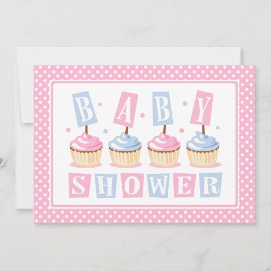 Invitation Baby shower Cupcake (Devant)