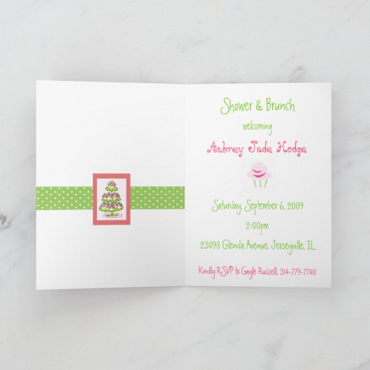 Invitation Baby shower Cupcake (Intérieur)