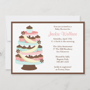 Invitation Baby shower Cupcake Tower