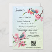 Invitation Baby shower Cute Birds Bow Twins (Dos)