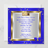 Invitation Baby shower Cute Boy Prince Royal Blue Chaussure 6 (Dos)