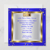 Invitation Baby shower Cute Boy Prince Royal Blue Chaussure C (Dos)