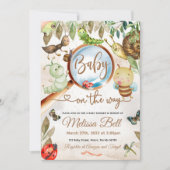 Invitation Baby shower Cute Bug & Caterpillar (Devant)
