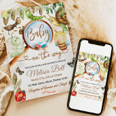 Invitation Baby shower Cute Bug & Caterpillar