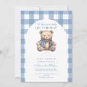 Invitation Baby shower Cute Denim (Devant)