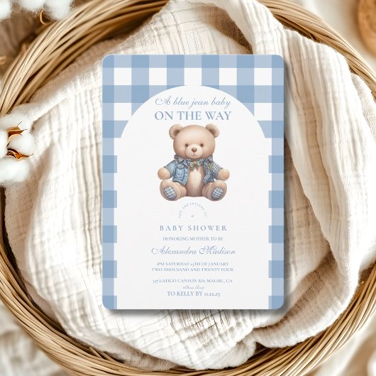 Invitation Baby shower Cute Denim