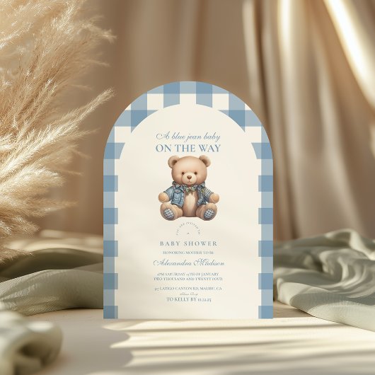 Invitation Baby shower Cute Denim