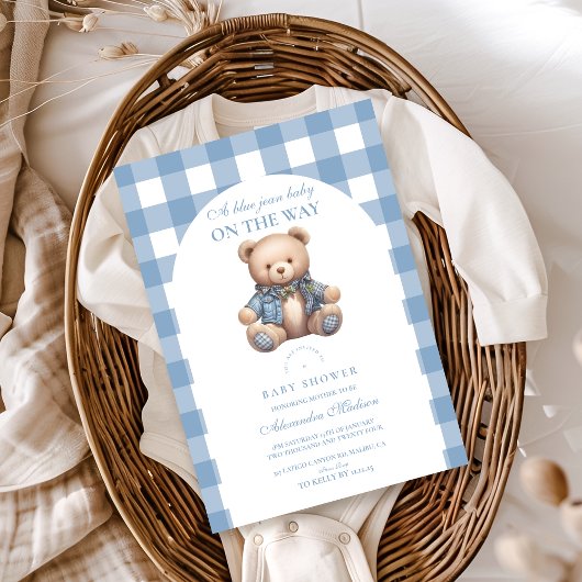Invitation Baby shower Cute Denim