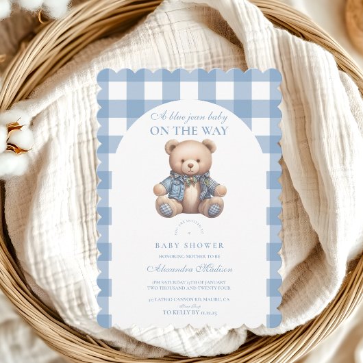 Invitation Baby shower Cute Denim