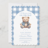 Invitation Baby shower Cute Denim (Devant)