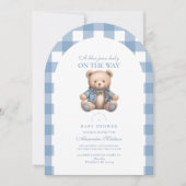Invitation Baby shower Cute Denim (Devant)