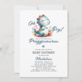 Invitation Baby shower Cute Dinosaur Preggosaurus (Devant)