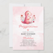 Invitation Baby shower Cute Dinosaur Preggosaurus (Devant)