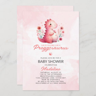 Invitation Baby shower Cute Dinosaur Preggosaurus