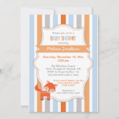 Invitation Baby shower Cute Fox, sexe neutre (Devant)