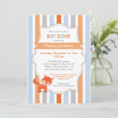 Invitation Baby shower Cute Fox, sexe neutre (Debout devant)