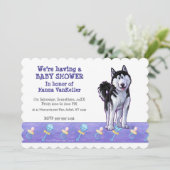 Invitation Baby shower Cute Husky (Debout devant)