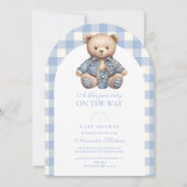 Invitation Baby shower Cute Jean Baby Denim (Devant)