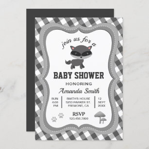 Invitation Baby shower Cute Little Raccoon
