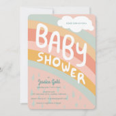 Invitation BABY SHOWER Cute Nuages Rainbow Pluie Custom (Devant)