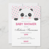 Invitation Baby shower Cute Panda (Devant)