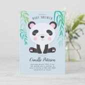 Invitation Baby shower Cute Panda (Debout devant)