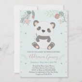 Invitation Baby shower Cute Panda Bear (Devant)
