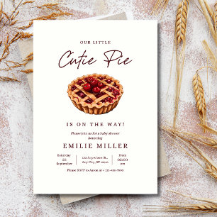 Invitation Baby Shower Cutie Pie Tarte aux Cerises Automne Mi