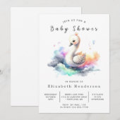 Invitation Baby shower cygne en ligne Whimsical (Devant / Derrière)