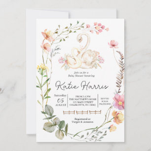 Invitation Baby shower cygne, invitation cygne