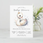 Invitation Baby shower cygne moderne à imprimer (Debout devant)