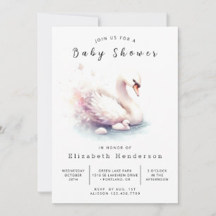 Invitation Baby shower cygne neutre et imprimable
