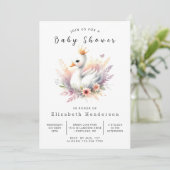 Invitation Baby shower cygne numérique Boho (Debout devant)