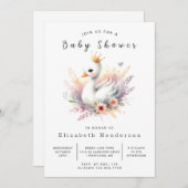 Invitation Baby shower cygne numérique Boho (Devant / Derrière)