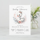 Invitation Baby shower cygne numérique chic (Debout devant)
