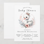 Invitation Baby shower cygne numérique chic (Devant / Derrière)