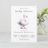 Invitation Baby shower cygne numérique chic (Debout devant)