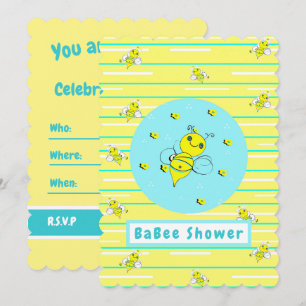 Invitation Baby shower d'abeille