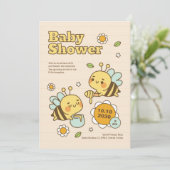 Invitation Baby shower d'abeille au miel mignon (Debout devant)